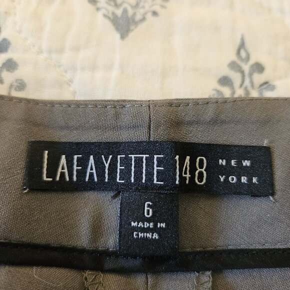 Lafayette 148 NY Gray Wool Career Trousers Size 6—Tailored, Modern, Elevated - Picture 11 of 11